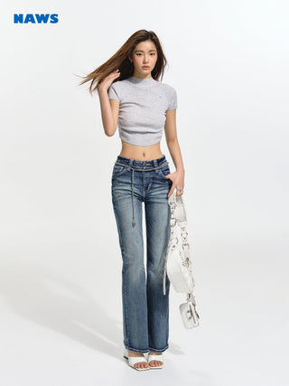 [NAWS] Curved hem slim top