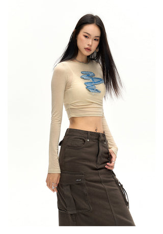 [NAWS] Elastic Waist Long Sleeve T-shirt