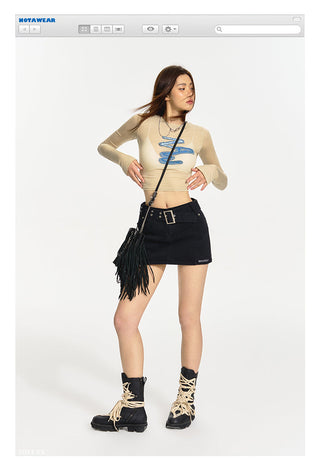[NAWS] Elastic Waist Long Sleeve T-shirt