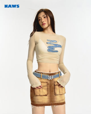 [NAWS] Elastic Waist Long Sleeve T-shirt