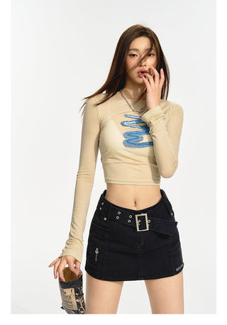 [NAWS] Elastic Waist Long Sleeve T-shirt