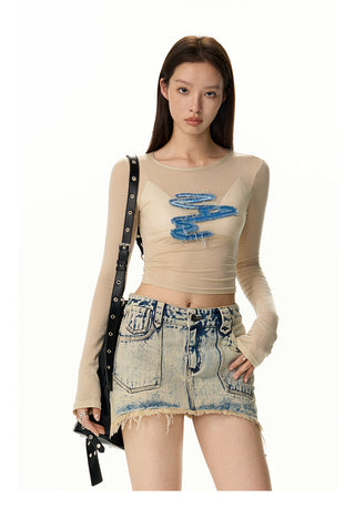 [NAWS] Elastic Waist Long Sleeve T-shirt