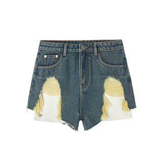 [NAWS] Hand-worn washed denim shorts