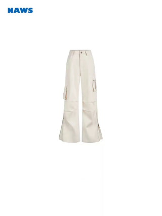 [NAWS] Beige high-waist cargo pants