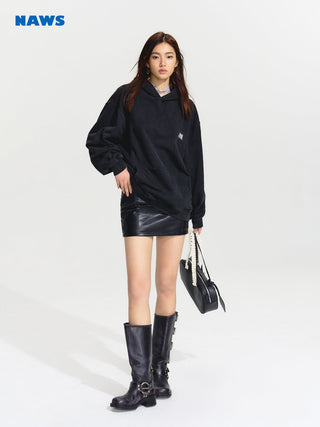[NAWS] Black cropped hoodie