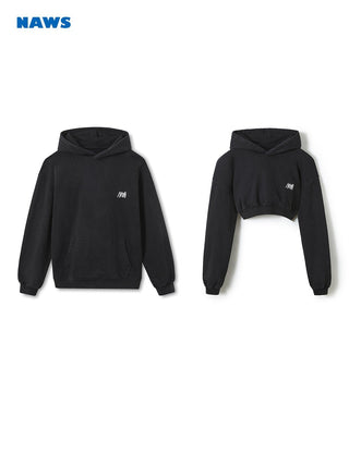 [NAWS] Black cropped hoodie