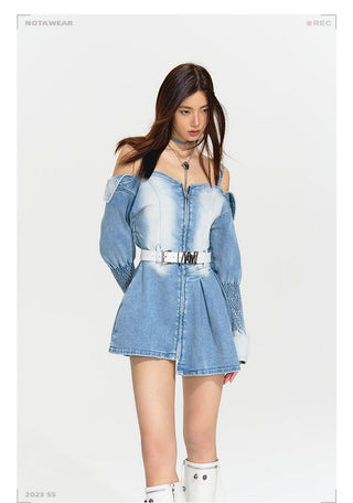 [NAWS] Coastal Garden Strap Denim Dresses