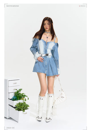 [NAWS] Coastal Garden Strap Denim Dresses