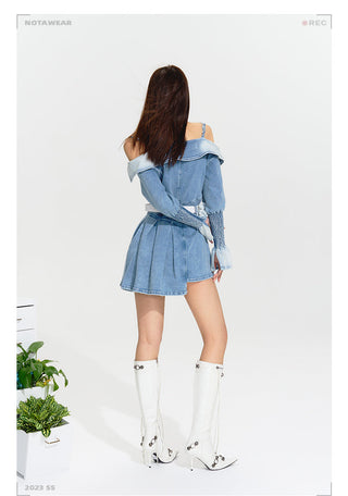 [NAWS] Coastal Garden Strap Denim Dresses