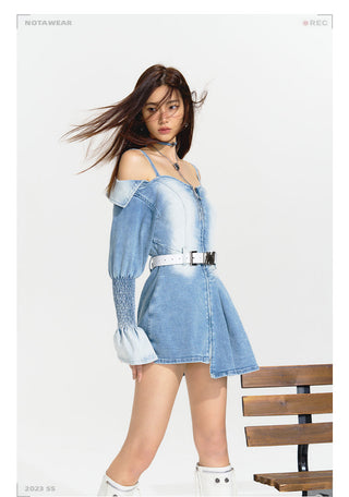 [NAWS] Coastal Garden Strap Denim Dresses