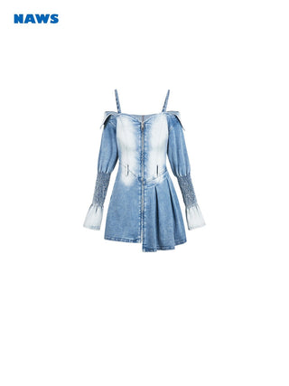 [NAWS] Coastal Garden Strap Denim Dresses