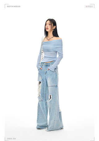 [NAWS] Heavy wear straight torn jeans