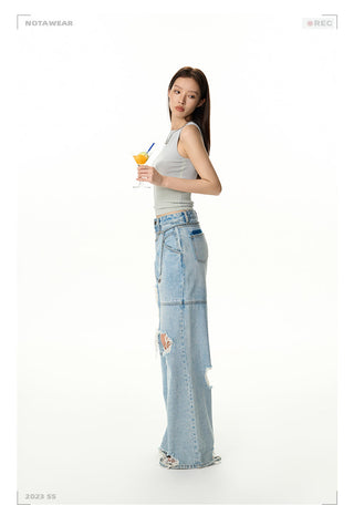 [NAWS] Heavy wear straight torn jeans