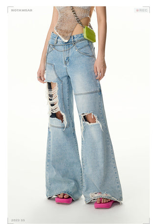 [NAWS] Heavy wear straight torn jeans