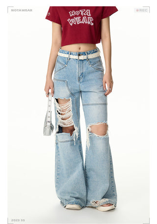 [NAWS] Heavy wear straight torn jeans