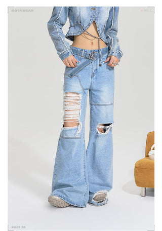 [NAWS] Heavy wear straight torn jeans