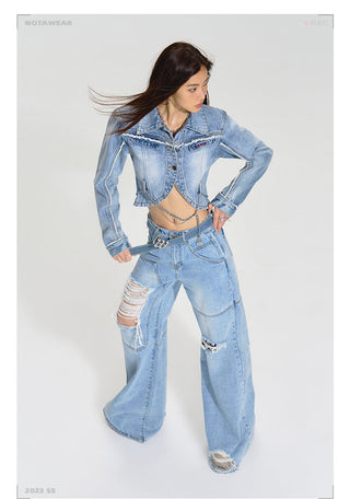 [NAWS] Heavy wear straight torn jeans