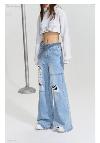 [NAWS] Heavy wear straight torn jeans