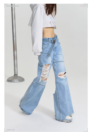 [NAWS] Heavy wear straight torn jeans