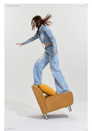 [NAWS] Heavy wear straight torn jeans