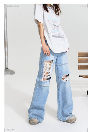 [NAWS] Heavy wear straight torn jeans
