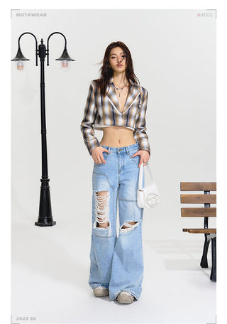 [NAWS] Heavy wear straight torn jeans