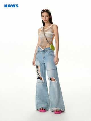 [NAWS] Heavy wear straight torn jeans