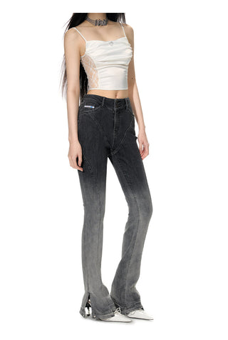 [NAWS] Gradient Side Slit Stretch Denim Pants