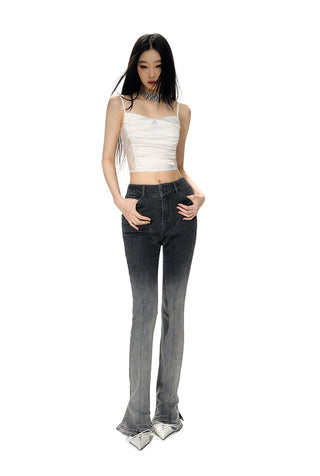 [NAWS] Gradient Side Slit Stretch Denim Pants