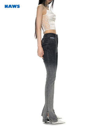 [NAWS] Gradient Side Slit Stretch Denim Pants