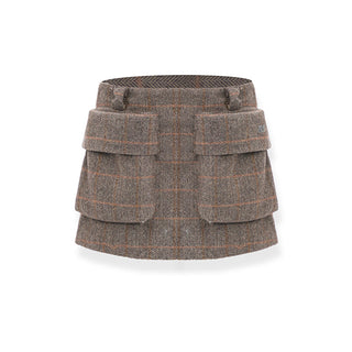 [NAWS] Y2k Herringbone wool skirt