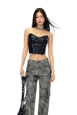 [NAWS] Adjustable Zipper Leather Vest