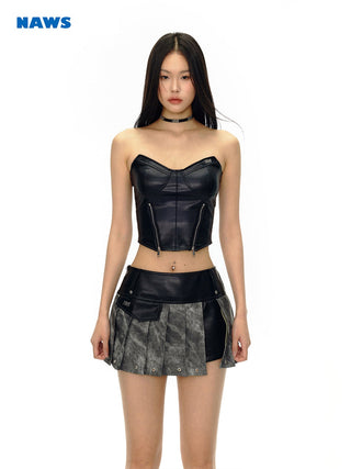 [NAWS] Adjustable Zipper Leather Vest