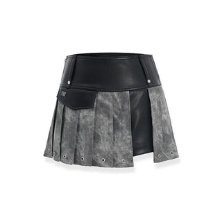 [NAWS] Bikercore  Pleated Leather Skirt