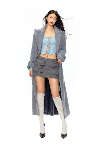 [NAWS] Fox fur detachable tie two-wear sweater