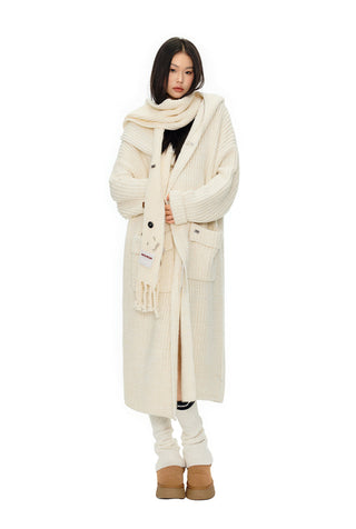 [NAWS] Long hooded oversized sweater jacket