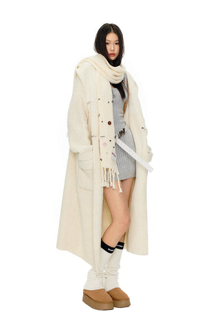 [NAWS] Long hooded oversized sweater jacket