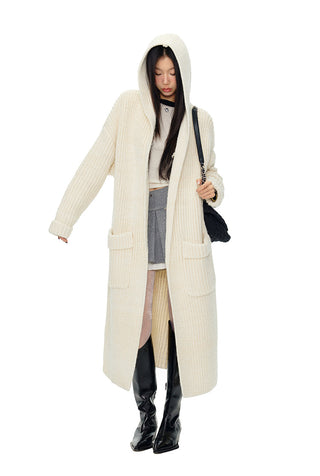 [NAWS] Long hooded oversized sweater jacket