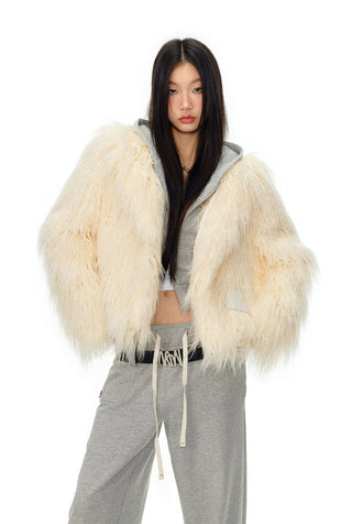 [NAWS] Folded collar fur coat