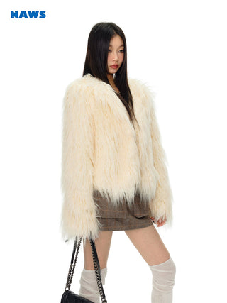 [NAWS] Folded collar fur coat