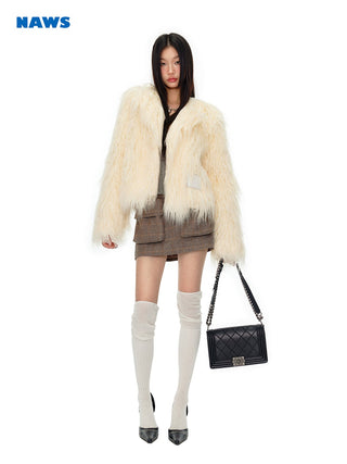 [NAWS] Folded collar fur coat