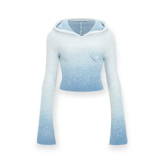 [NAWS] Gradient color hooded knitted suit
