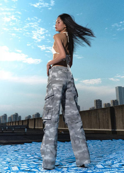 [NAWS] High-waist Camouflage cargo pants