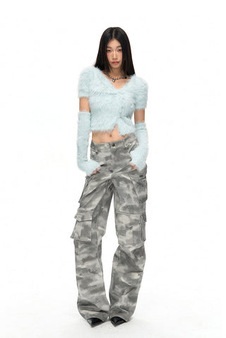 [NAWS] High-waist Camouflage cargo pants