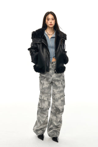 [NAWS] High-waist Camouflage cargo pants