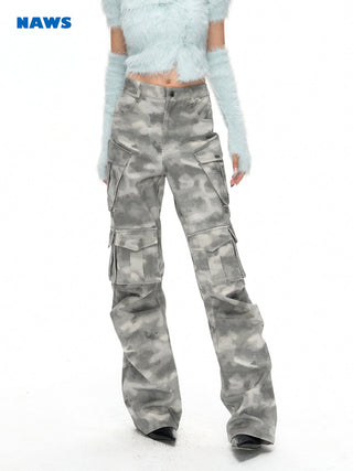 [NAWS] High-waist Camouflage cargo pants