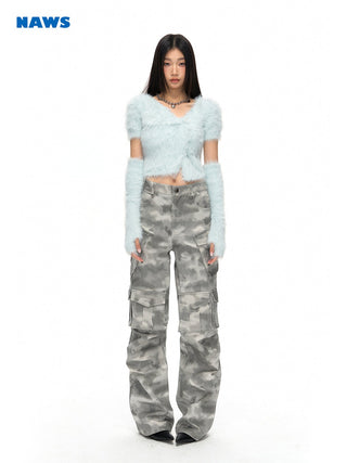 [NAWS] High-waist Camouflage cargo pants