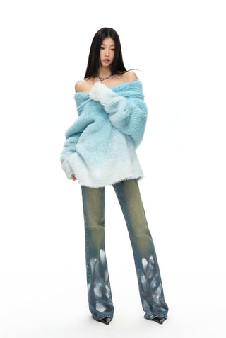 [NAWS] Plush Gradient Oversize Sweater