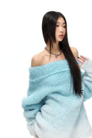 [NAWS] Plush Gradient Oversize Sweater