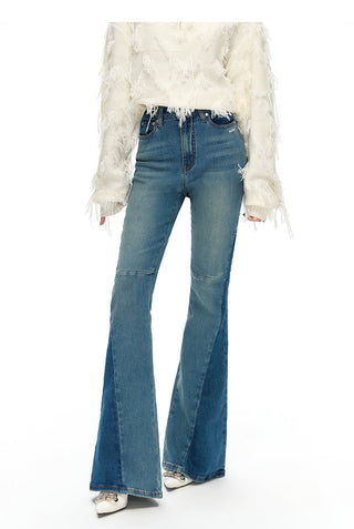 [NAWS] High waist flared denim pants
